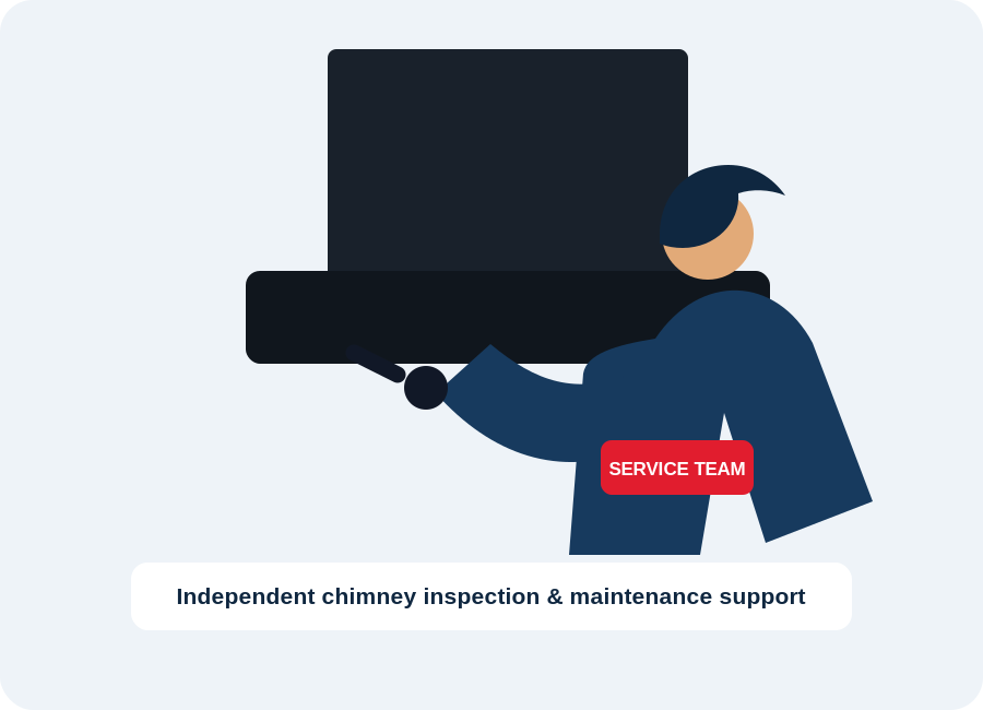Independent chimney service technician illustration